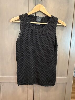 JKLA Open-Knit Black Tank Top